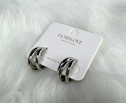 22mm Hoop Edelstahl Ohrringe Silber - Feinraummode