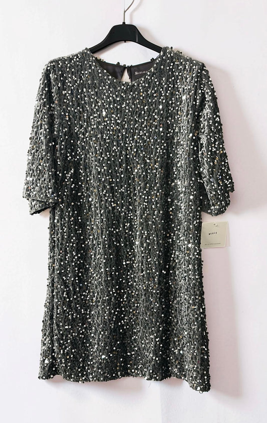 Glitzerkleid mit Pailetten grau Ellen