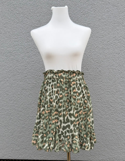 Rock mit Volants Leo Khaki - Feinraummode