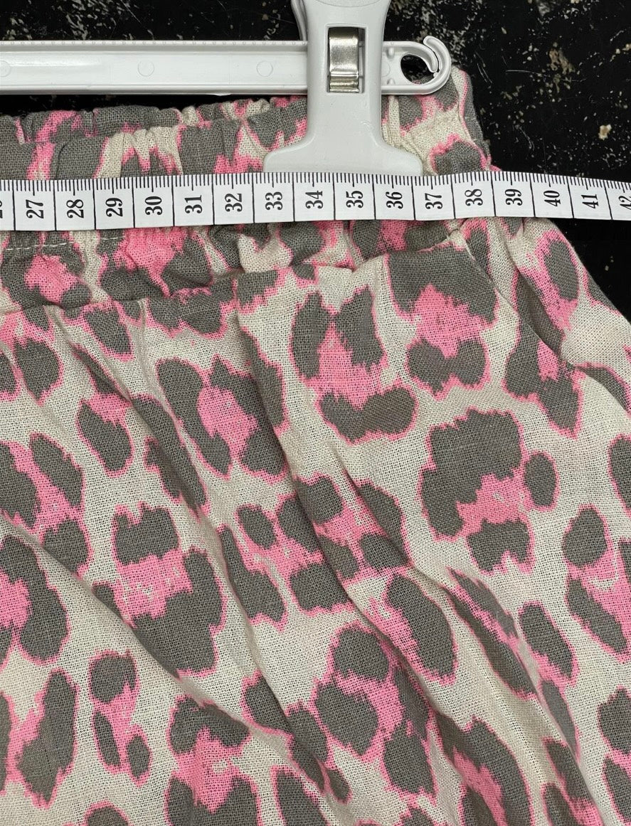 Weite Hose Leo Print pink