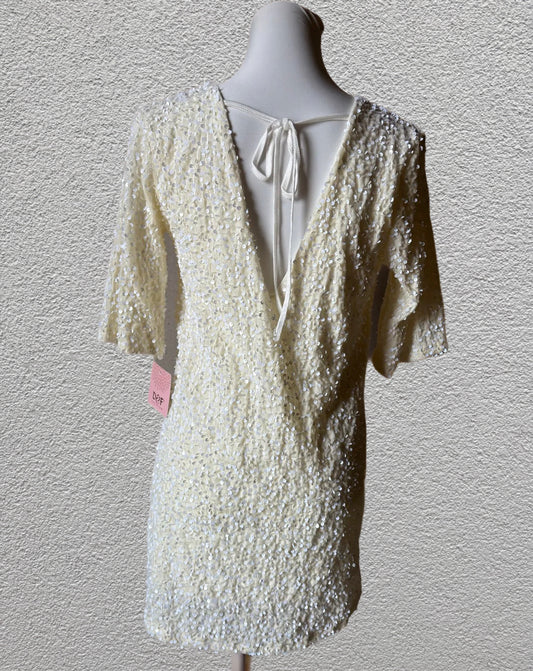 Glitzerkleid mit Pailetten beige - Feinraummode