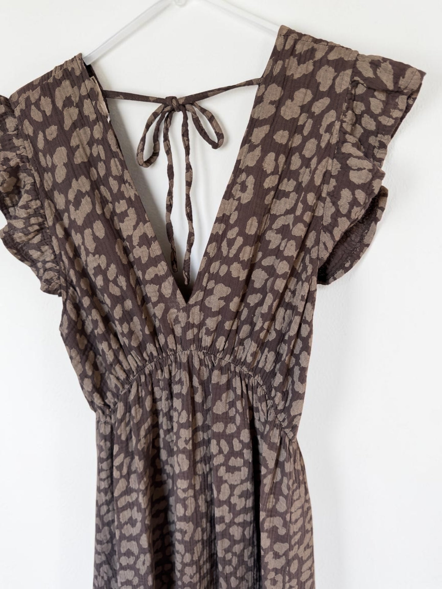 Luftiges Leo Maxikleid in braun