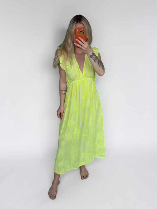 Luftiges Musselin Maxikleid „Sunny Stripes“ – 100% Baumwolle