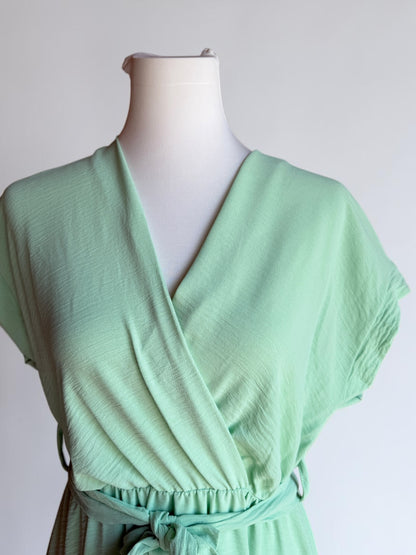 Kurzarm-Maxikleid in Wickeloptik