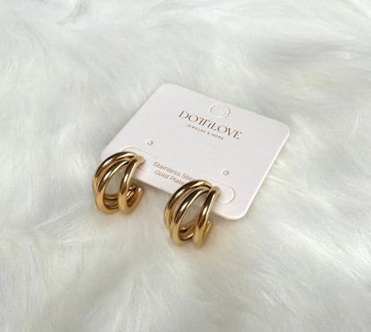 22mm Hoop Edelstahl Ohrringe Gold - Feinraummode