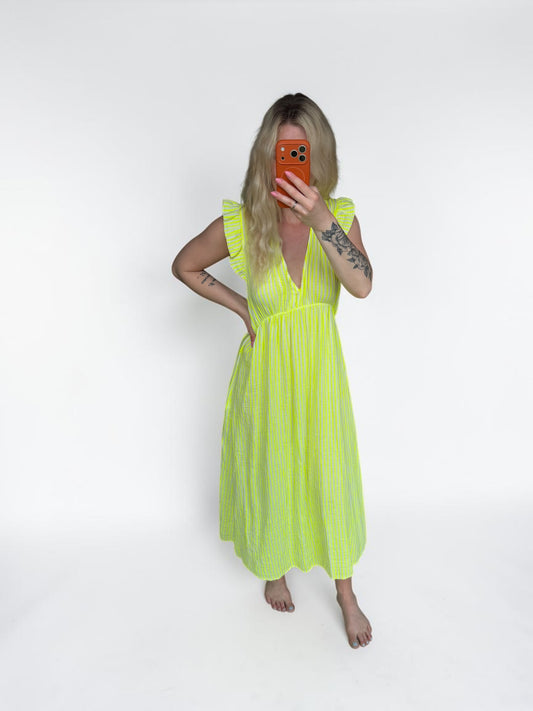 Luftiges Musselin Maxikleid „Sunny Stripes“ – 100% Baumwolle