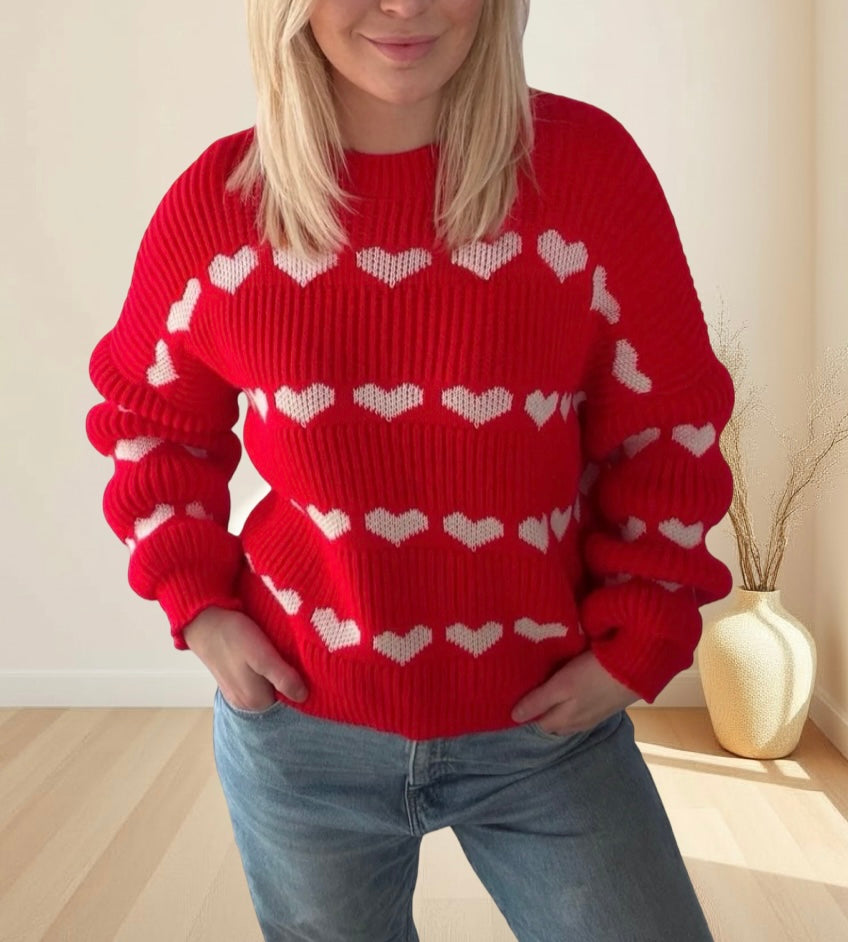 Strickpullover mit Herzen Herzi