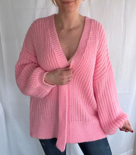 Kuscheliger Oversize Cardigan in pink 