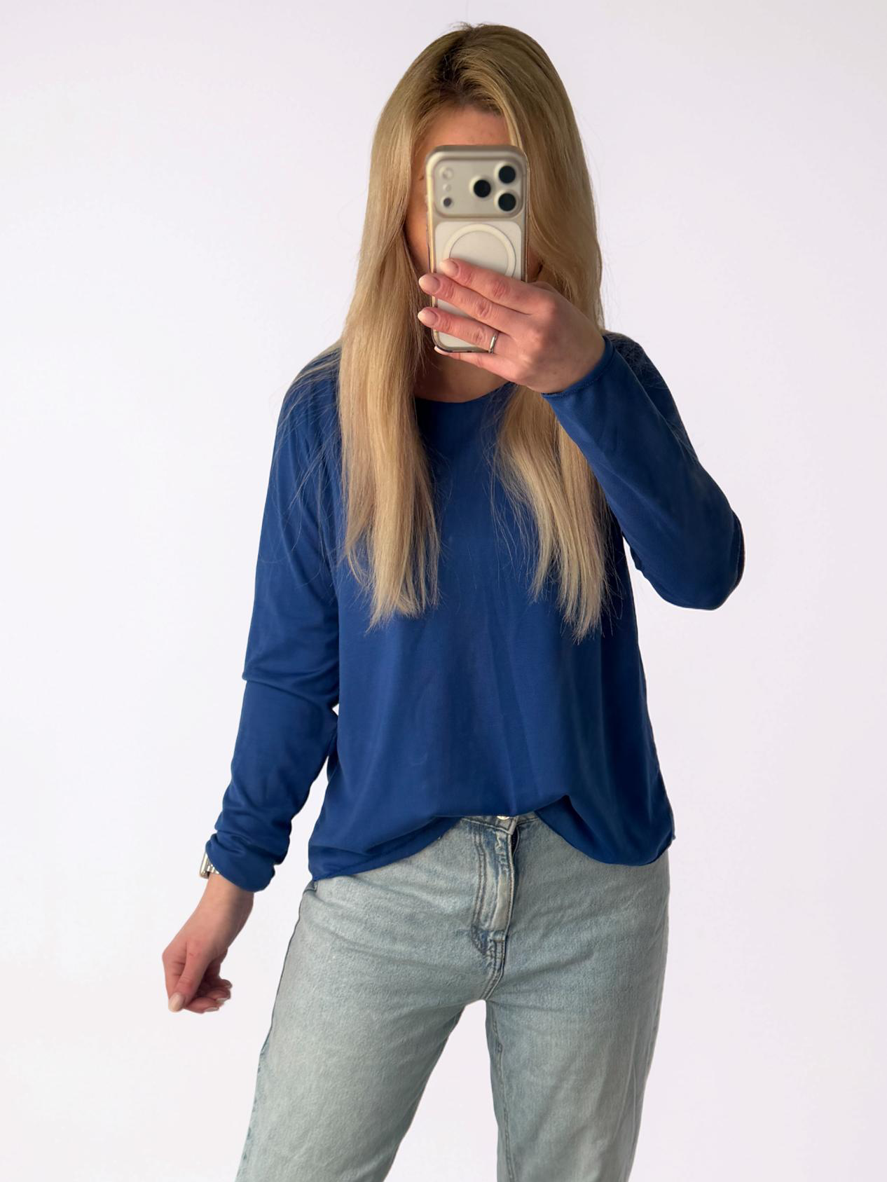 Königsblaues Longsleeve Viskose