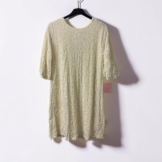 Glitzerkleid mit Pailetten beige Ellen