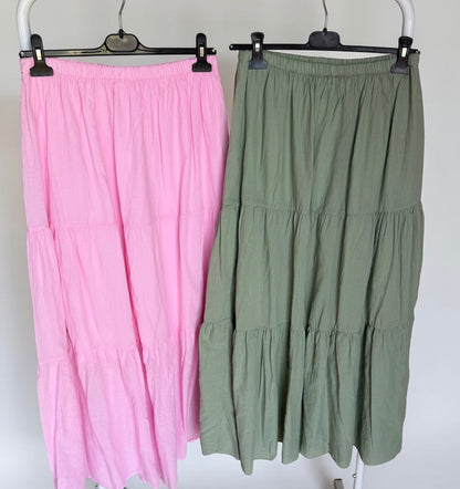 Damen Boho Musselin Rock – Langer Sommerrock aus Baumwolle