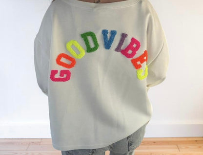 Good Vibes Pullover weiß