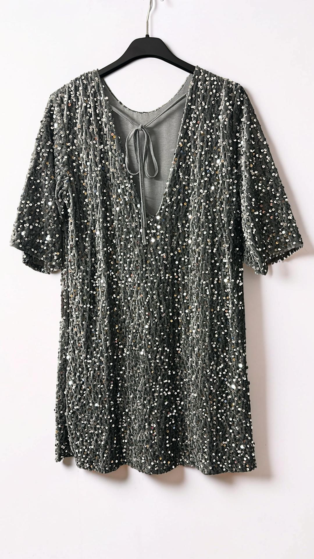 Glitzerkleid mit Pailetten grau Ellen
