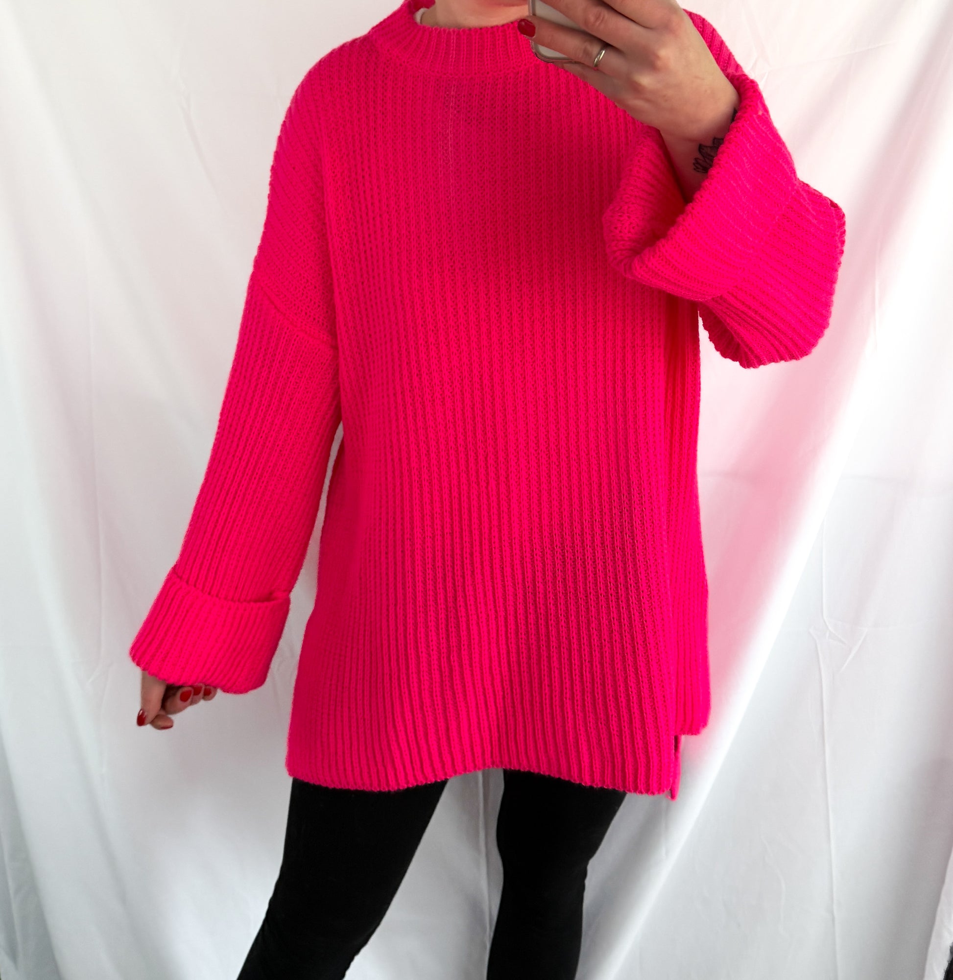 Langer Pullover in pink Damenpullover 