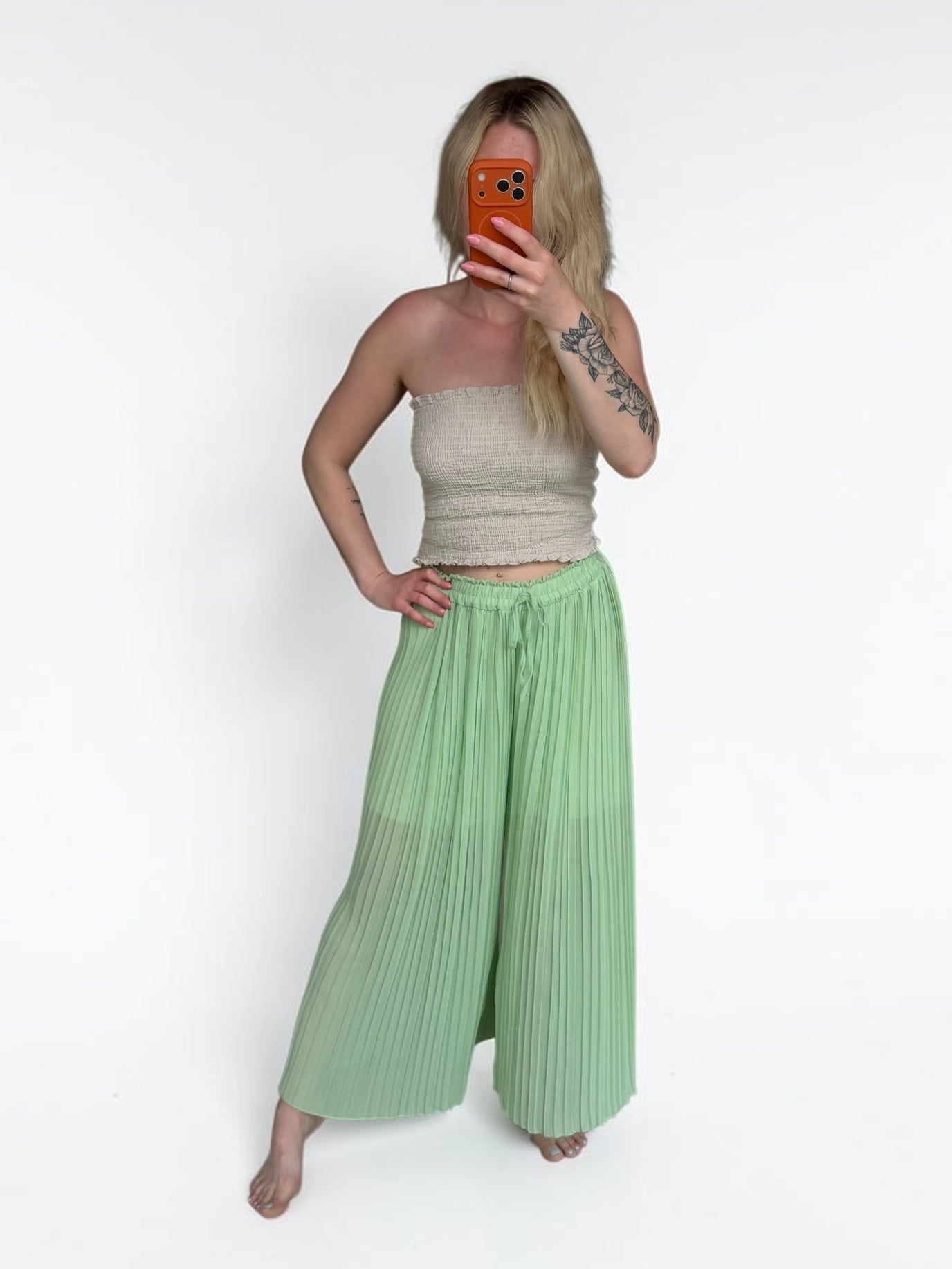 Luftige Plissee-Palazzohose „Summer Breeze“ – Elastischer Bund & Weites Bein