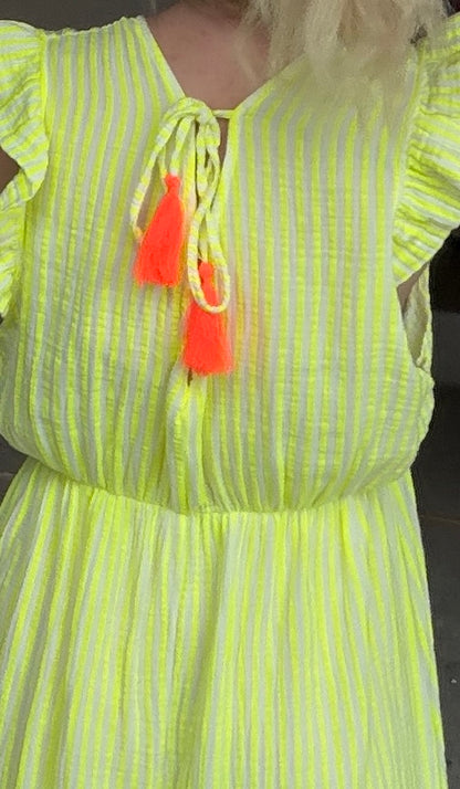 Luftiges Musselin Maxikleid „Sunny Stripes“ – 100% Baumwolle