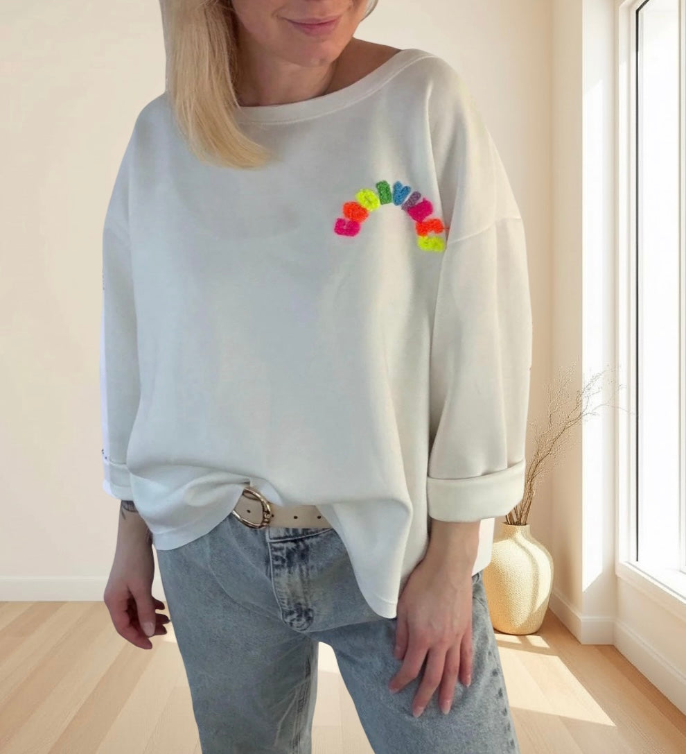 Good Vibes Pullover weiß