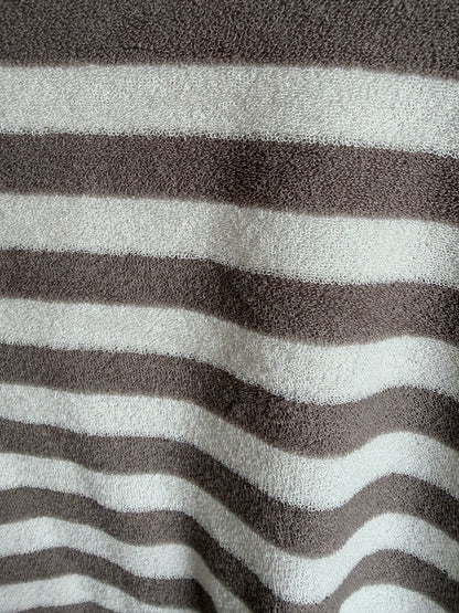 Gestreiftes Smiley Lounge-Set „Happy Stripes“ – Taupe & Weiß