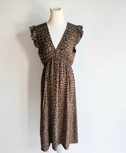 Luftiges Leo Maxikleid in braun