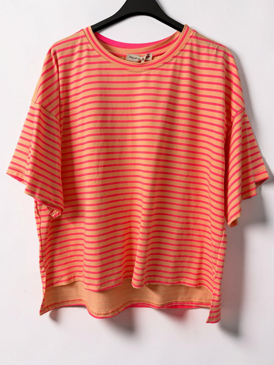 Gestreiftes T-Shirt in orange