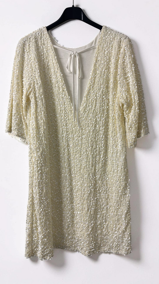 Glitzerkleid mit Pailetten beige Ellen