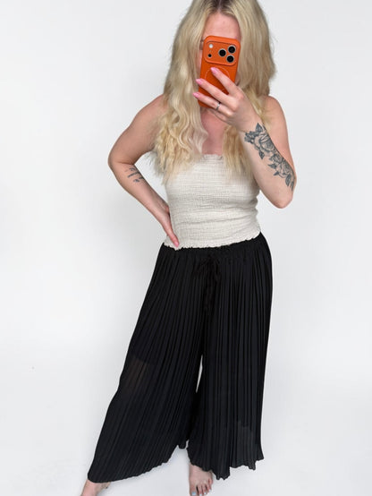 Luftige Plissee-Palazzohose „Summer Breeze“ – Elastischer Bund & Weites Bein