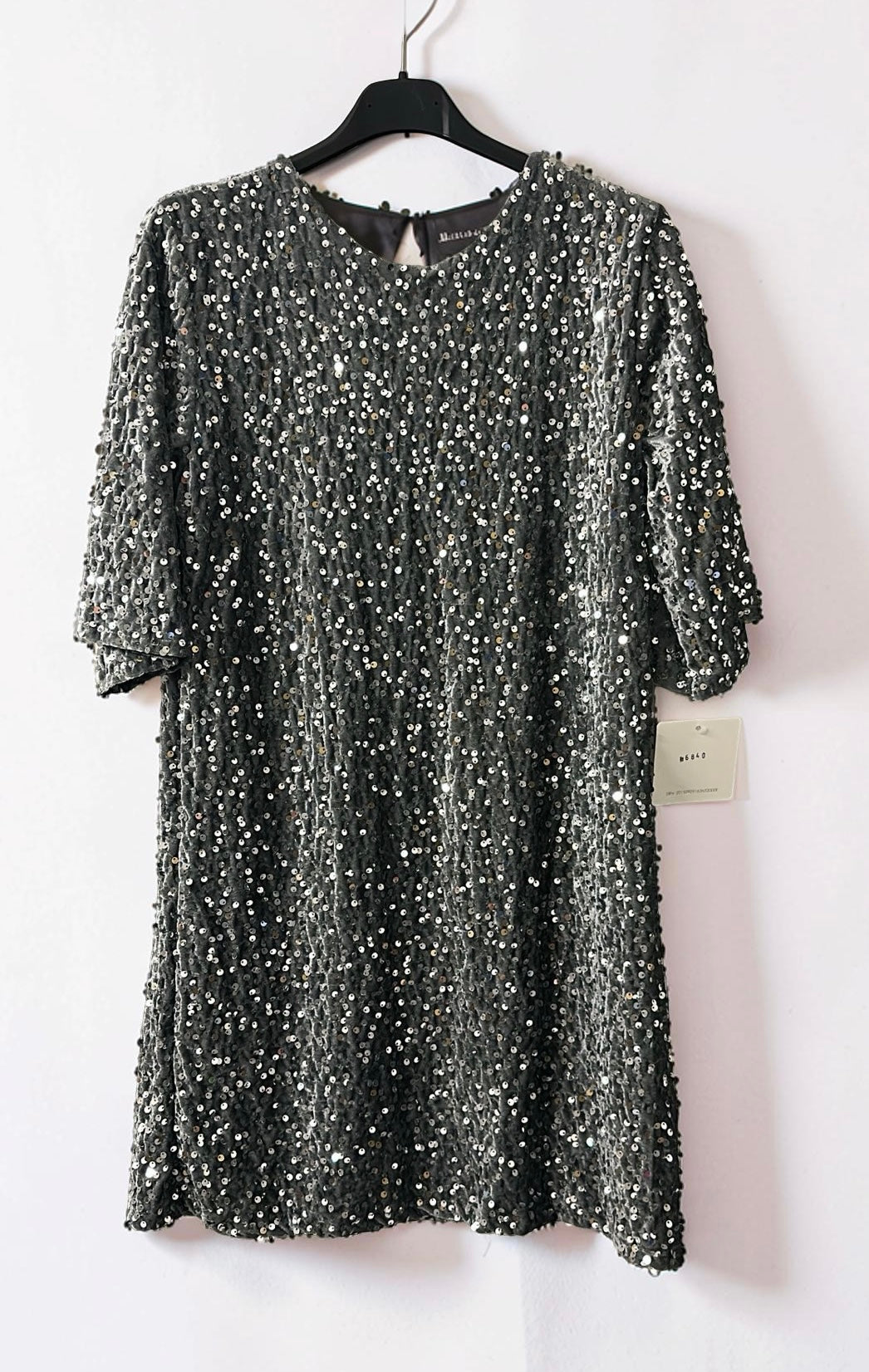 Glitzerkleid mit Pailetten grau Ellen