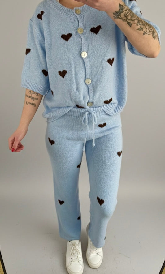 Cozy Set Hearts, Lounge Anzug - Feinraummode