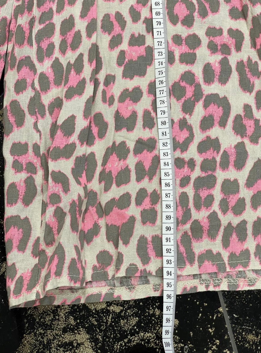 Weite Hose Leo Print pink