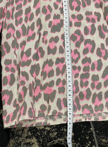 Weite Hose Leo Print pink