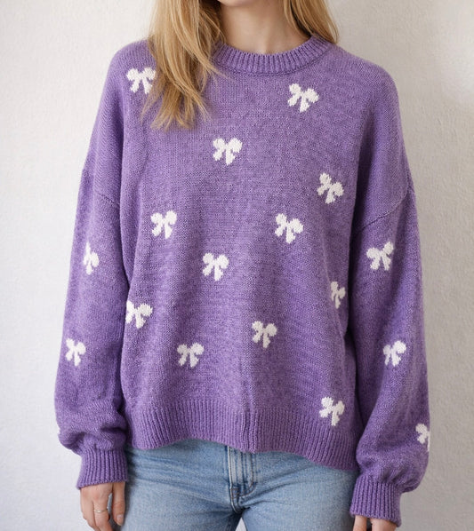 Süßer Strickpulli mit Schleifenmuster Birgit