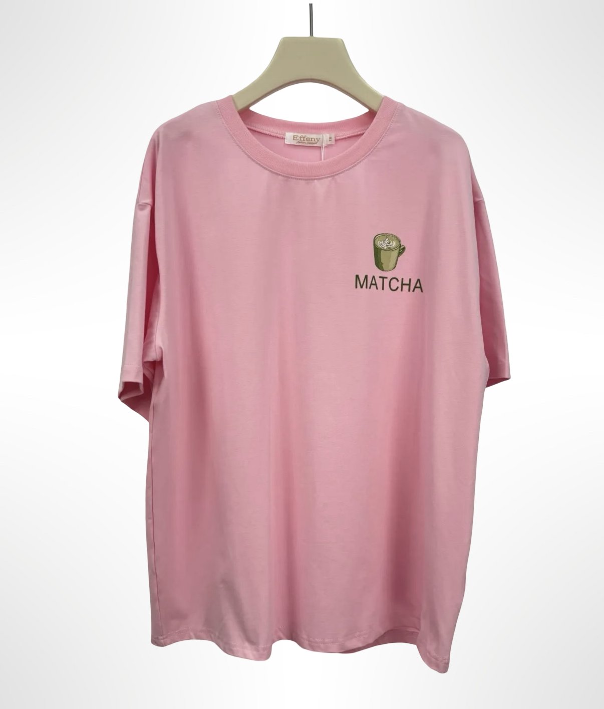 Rosa Matcha T-Shirt – Oversized Shirt mit Print