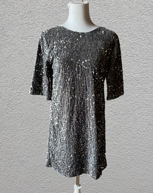 Glitzerkleid mit Pailetten grau - Feinraummode