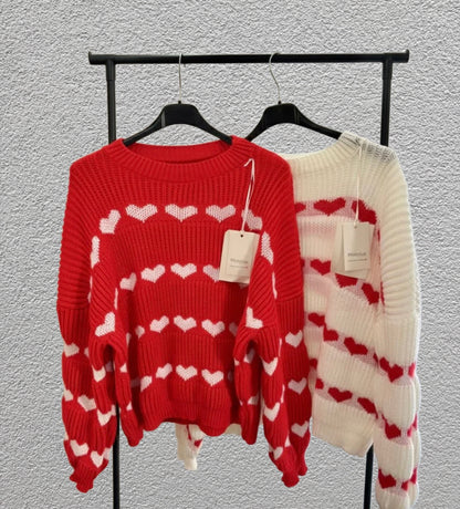 Strickpullover mit Herzen - Feinraummode