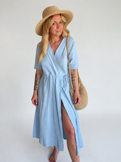 Leichtes Musselin-Wickelkleid „Easy Breeze“ aus 100% Baumwolle