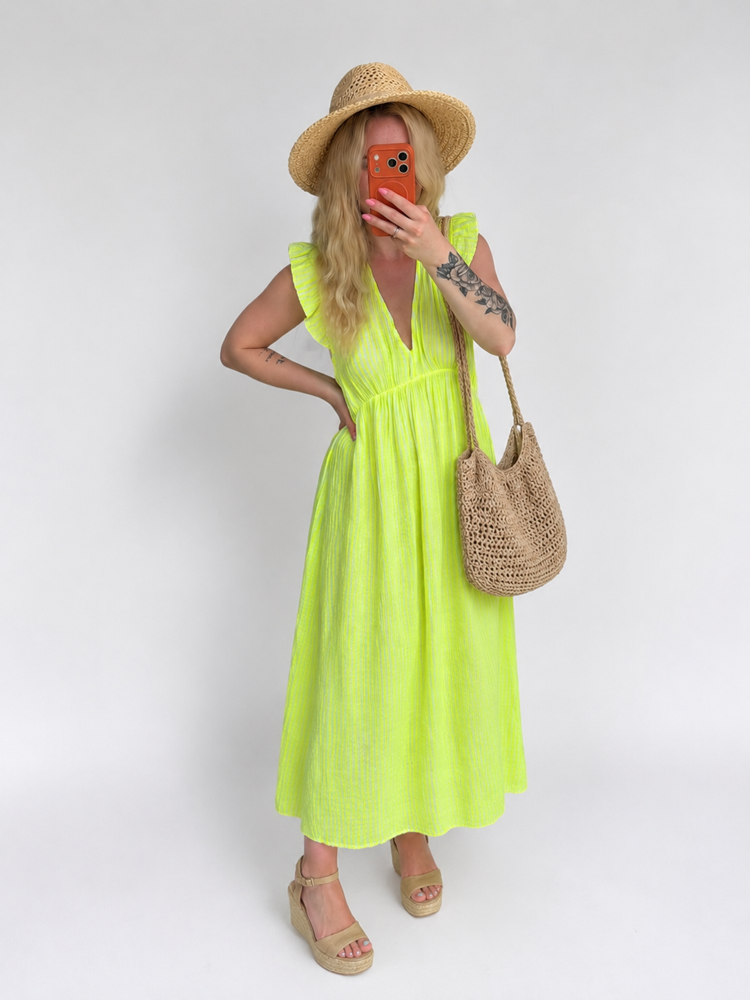 Luftiges Musselin Maxikleid „Sunny Stripes“ – 100% Baumwolle