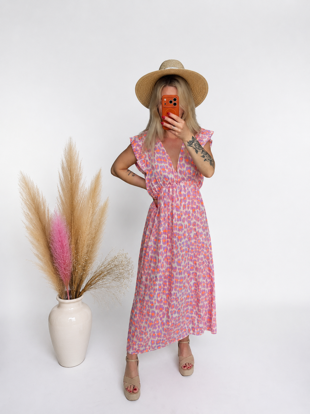 Damen Leo Maxikleid – Luftiges Sommerkleid mit Leoparden-Muster aus Baumwolle