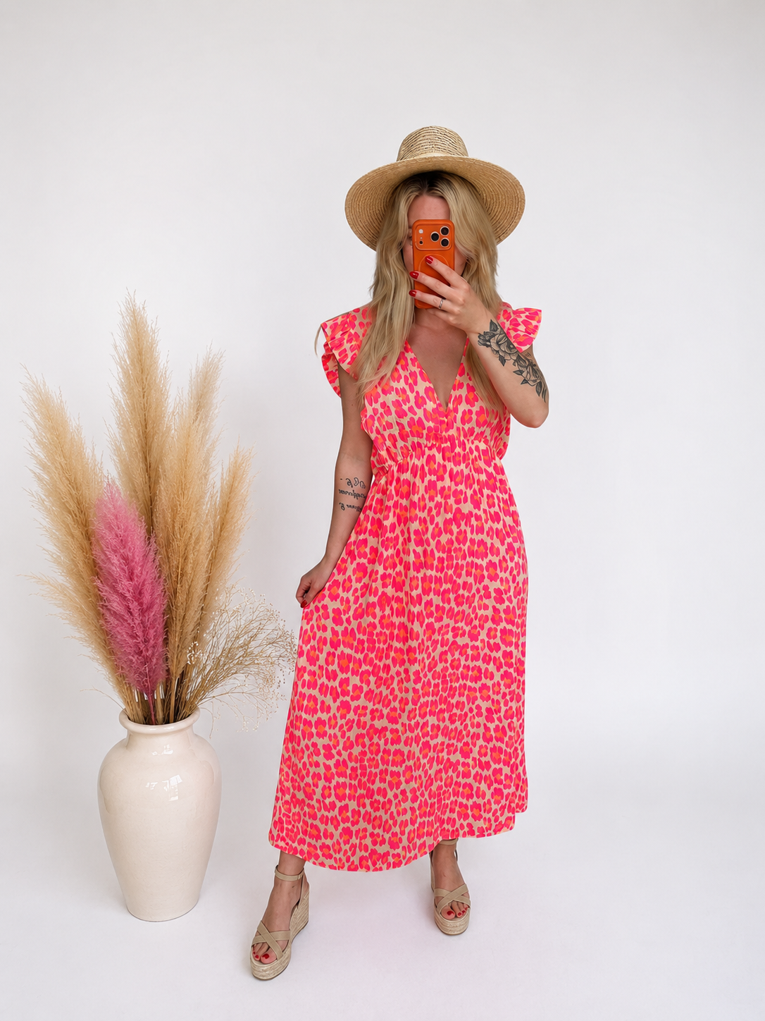 Damen Leo Maxikleid – Luftiges Sommerkleid mit Leoparden-Muster aus Baumwolle