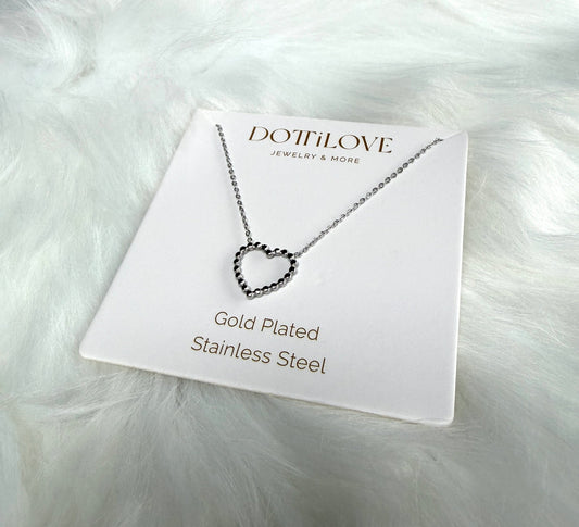 Edelstahl Kette Herz Silber - Feinraummode