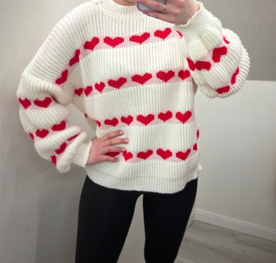 Strickpullover mit Herzen - Feinraummode